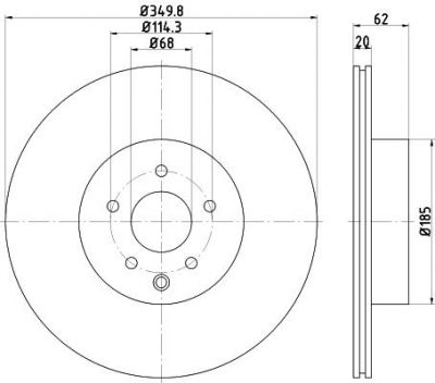 Hella 8DD 355 122-261 тормозной диск на NISSAN 370 Z (Z34)