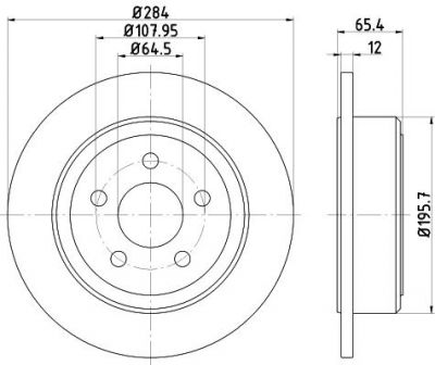 Hella 8DD 355 122-301 тормозной диск на FORD USA WINDSTAR (A3)