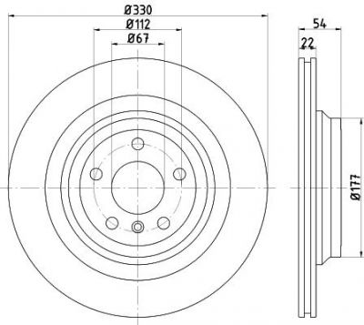 Hella 8DD 355 122-561 тормозной диск на MERCEDES-BENZ GLE (W166)