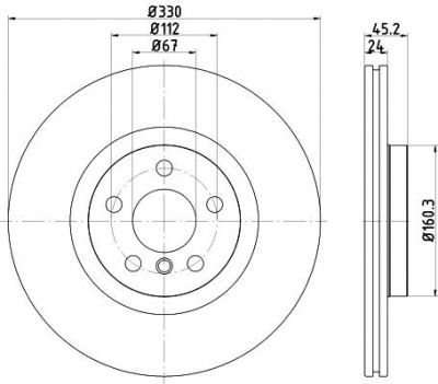 Hella 8DD 355 122-641 тормозной диск на X1 (F48)