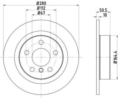 Hella 8DD 355 122-661 тормозной диск на MINI MINI CLUBMAN (F54)