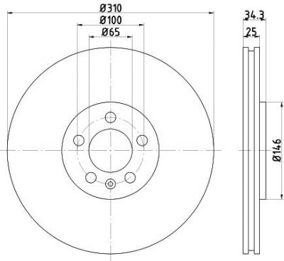 Hella 8DD 355 122-811 тормозной диск на AUDI A1 Sportback (8XA, 8XF, 8XK)