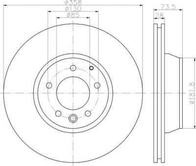 Hella 8DD 355 129-721 тормозной диск на AUDI Q7 (4L)