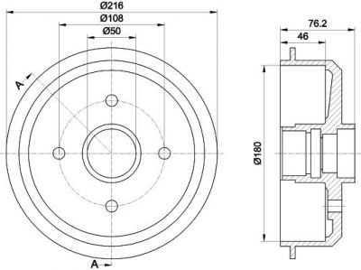 Hella 8DT 355 300-111 тормозной барабан на FORD ESCORT III (GAA)