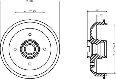 Hella 8DT 355 300-121 тормозной барабан на FORD FIESTA фургон (FVD)