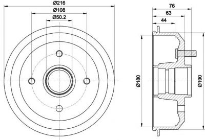 Hella 8DT 355 300-161 тормозной барабан на FORD KA (RB_)