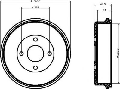 Hella 8DT 355 300-181 тормозной барабан на FORD MONDEO I (GBP)