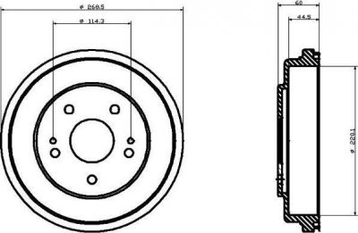 Hella 8DT 355 300-291 тормозной барабан на HONDA CR-V I (RD)