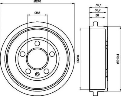 Hella 8DT 355 300-371 тормозной барабан на SKODA FABIA