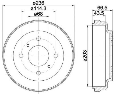 Hella 8DT 355 300-621 тормозной барабан на NISSAN ALMERA II (N16)