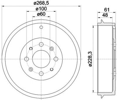 Hella 8DT 355 300-651 тормозной барабан на FIAT PUNTO (199)