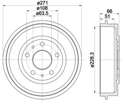Hella 8DT 355 300-661 тормозной барабан на FORD FOCUS II седан (DA_)