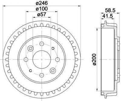 Hella 8DT 355 300-781 тормозной барабан на KIA SHUMA II (FB)