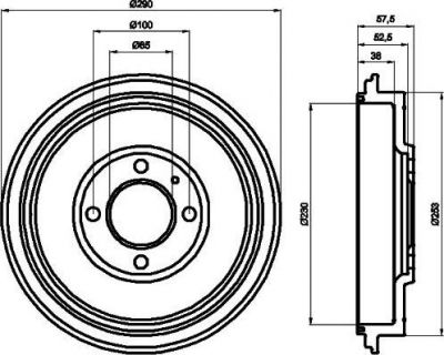 Hella 8DT 355 300-811 тормозной барабан на SEAT INCA (6K9)