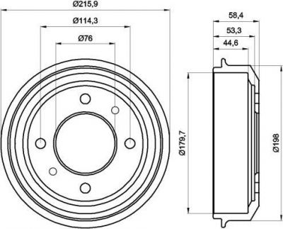 Hella 8DT 355 300-861 тормозной барабан на HYUNDAI ACCENT I (X-3)