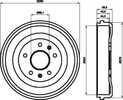 Hella 8DT 355 300-901 тормозной барабан на LAND ROVER FREELANDER Soft Top (LN_)