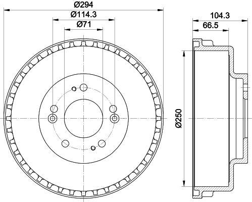 Hella 8DT 355 300-931 тормозной барабан на KIA CARNIVAL I (UP)