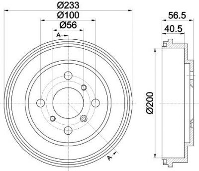 Hella 8DT 355 301-011 тормозной барабан на DAIHATSU APPLAUSE II (A101)