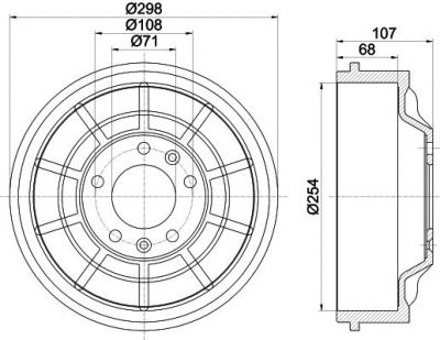 Hella 8DT 355 301-021 тормозной барабан на FIAT SCUDO фургон (272, 270)