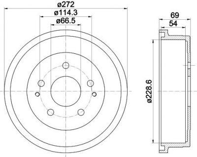 Hella 8DT 355 301-121 тормозной барабан на DAIHATSU TERIOS (J2_)