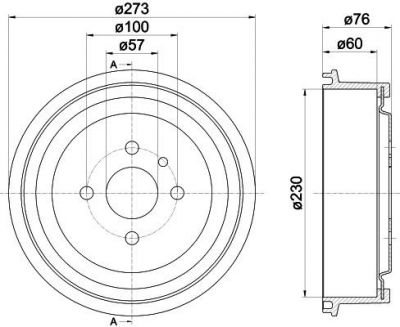 Hella 8DT 355 301-191 тормозной барабан на OPEL KADETT E Combo (38_, 48_)