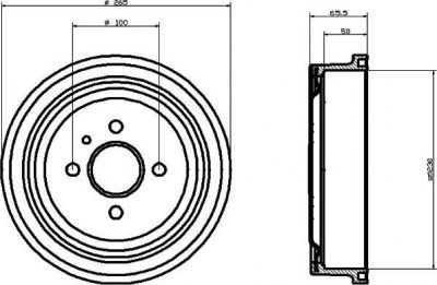 Hella 8DT 355 301-201 тормозной барабан на OPEL ASTRA G универсал (F35_)