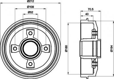 Hella 8DT 355 301-211 тормозной барабан на PEUGEOT 309 II (3C, 3A)
