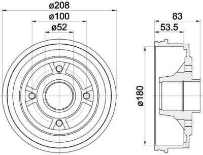 Hella 8DT 355 301-261 тормозной барабан на RENAULT CLIO I (B/C57_, 5/357_)