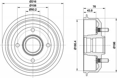 Hella 8DT 355 301-331 тормозной барабан на FORD ESCORT VII седан (GAL, AFL)