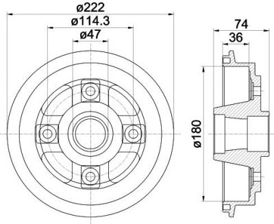 Hella 8DT 355 301-381 тормозной барабан на GEO METRO