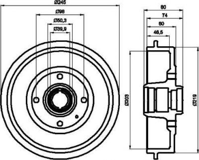 Hella 8DT 355 301-411 тормозной барабан на ALFA ROMEO 33 (905)