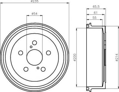 Hella 8DT 355 301-511 тормозной барабан на TOYOTA CARINA II (_T17_)