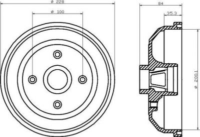 Hella 8DT 355 301-551 тормозной барабан на OPEL CORSA B (73_, 78_, 79_)