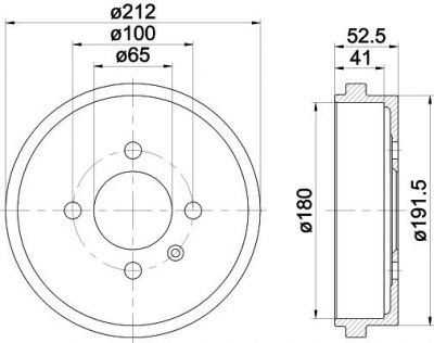 Hella 8DT 355 301-561 тормозной барабан на VW LUPO (6X1, 6E1)