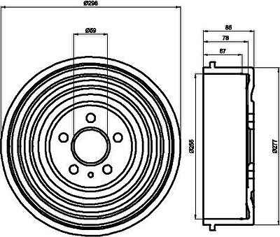 Hella 8DT 355 301-591 тормозной барабан на PEUGEOT 806 (221)