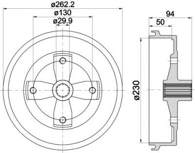 Hella 8DT 355 301-671 тормозной барабан на VW KAEFER кабрио (15)