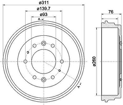 Hella 8DT 355 301-841 тормозной барабан на MAZDA E-SERIE автобус (SR1)