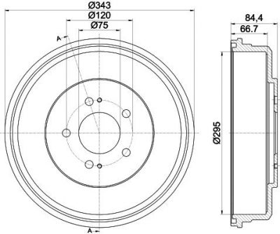 Hella 8DT 355 301-871 тормозной барабан на HYUNDAI H-1 / STAREX