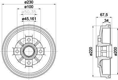 Hella 8DT 355 301-941 тормозной барабан на KIA RIO универсал (DC)