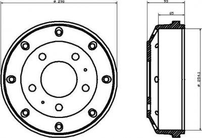 Hella 8DT 355 301-971 тормозной барабан на SSANGYONG ISTANA фургон