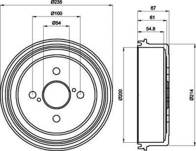 Hella 8DT 355 302-161 тормозной барабан на TOYOTA COROLLA Station Wagon (_E9_)