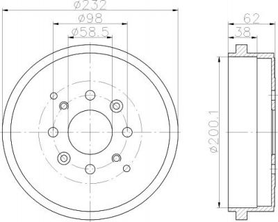 Hella 8DT 355 302-241 тормозной барабан на SKODA FAVORIT Forman (785)