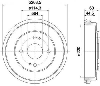 Hella 8DT 355 302-261 тормозной барабан на HONDA ACCORD IV (CB)