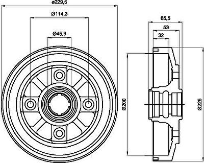 Hella 8DT 355 302-281 тормозной барабан на MAZDA 323 III (BF)