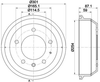 Hella 8DT 355 302-441 тормозной барабан на LAND ROVER DEFENDER Station Wagon (LD)