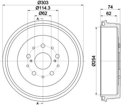 Hella 8DT 355 302-511 тормозной барабан на TOYOTA HILUX III пикап (KUN_, TGN_, LAN_, GGN_)