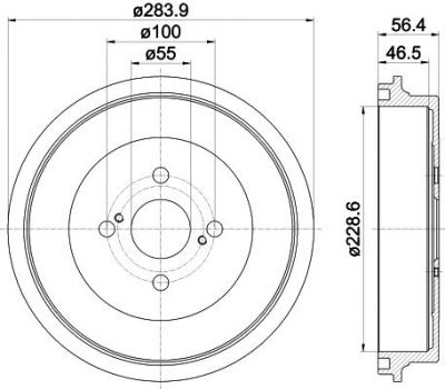 Hella 8DT 355 302-711 тормозной барабан на TOYOTA YARIS (NHP13_, NSP13_, NCP13_, KSP13_, NLP13_)
