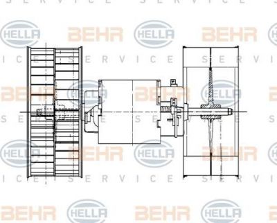 Hella 8EW 009 100-621 вентилятор салона на MERCEDES-BENZ E-CLASS (W124)