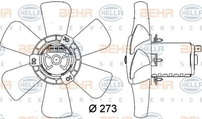 Hella 8EW 009 144-401 вентилятор, охлаждение двигателя на VW SCIROCCO (53B)