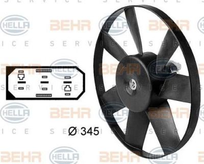 Hella 8EW 009 144-451 вентилятор, охлаждение двигателя на SKODA FABIA Combi (6Y5)